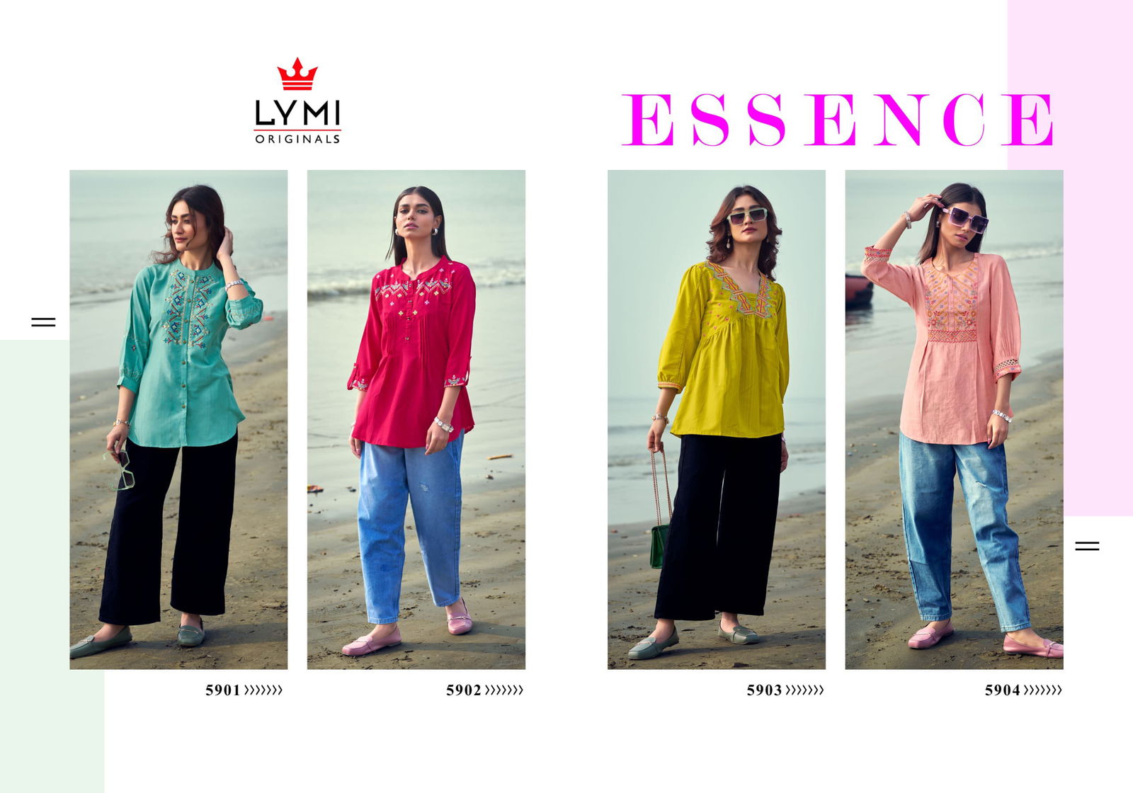 Essence By Lymi Viscose With Fancy Work Ladies Top Wholesale Shop In Surat